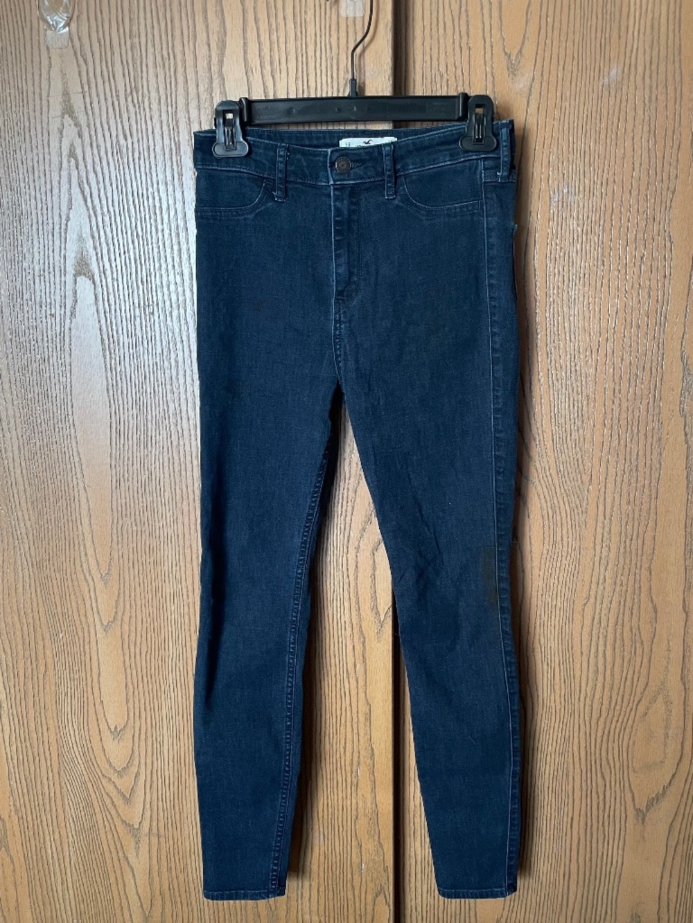 HOLLISTER WOMEN’S 5R 27x29 DARK BLUE STRETCH SKINNY DENIM JEANS 10” RISE
